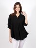 Fashion Blouse W/ V Neck & Buttoned Back 